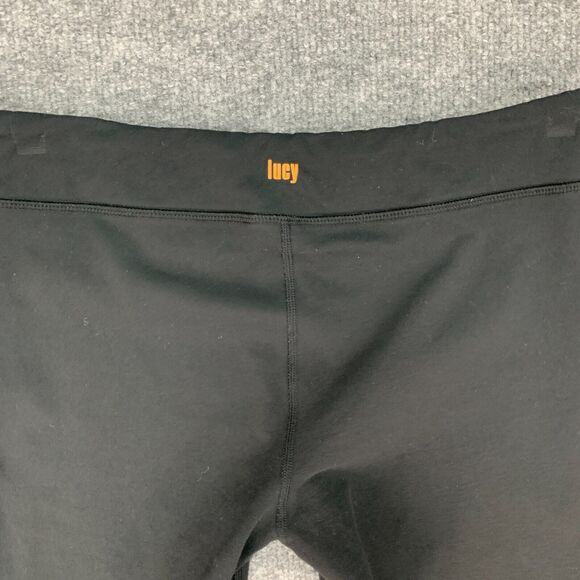 Lucy Capri Legging Womens M Medium Black Low Rise Pull On Athletic Crop Stretch - Picture 10 of 12